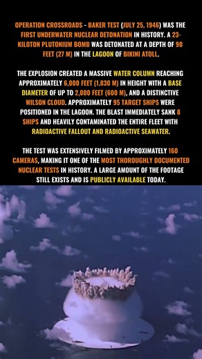 First Underwater Nuclear Explosion Ever #historyfacts #nuclearweapons #usarmy
