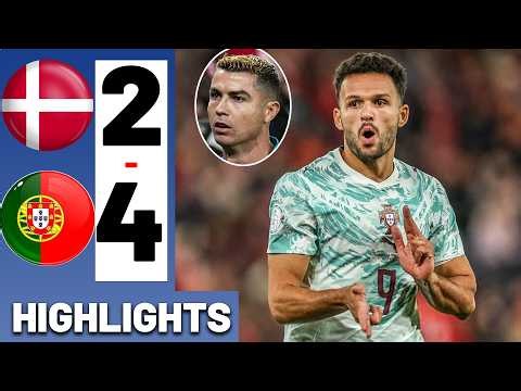 Denmark vs Portugal 2-4 • GONÇALO, CANCELO & FELIX GOALS - Highlights Uefa Nations League 26/27