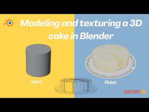 Modeling and texturing a 3D cake in Blender #blender3d #blender