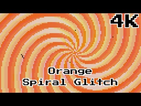 Orange PIXEL Spiral Glitch — 1h Hypnotic Swirling Spiral Arms