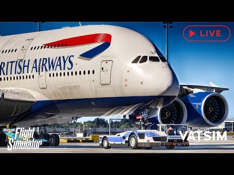 British Airways A380 | Miami to London Full Livestream | MSFS 2024