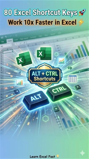 Master 80 Excel Shortcut Keys (ALT + CTRL) and boost your productivity instantly!