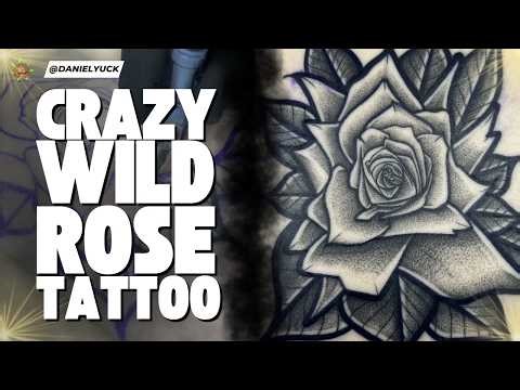 Tattooing a Rose (Clean Linework + Smooth Shading) | Only 2 Needles
