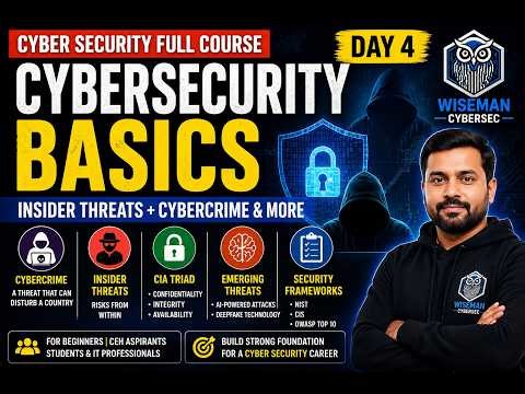 👉 Cybersecurity Fundamentals Explained | Insider Threats, CIA Triad, Cybercrime | Day 4