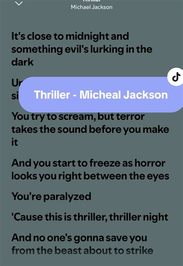 Thriller - Micheal Jackson #musiclyrics #fullsongs #lyricsvideo #fyp | Thriller By Michael Jackson