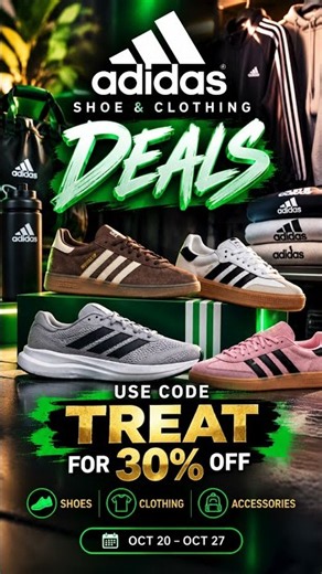 🔥 adidas 30% OFF Sale! 👟 Use Code TREAT | Shoes, Clothing & Accessories 🛍️ #shorts