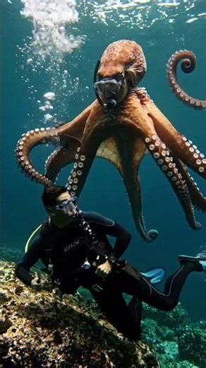 Giant Octopus Attacks Diver Underwater 😱 | Real Ocean Encounter Caught on Camera