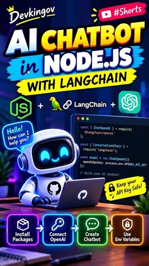 Build an AI Chatbot in Node.js with LangChain 🤖 #Shorts