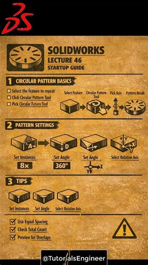 SOLIDWORKS #LECTURE 46 BEGINNER: #solidworks #eduction #3D #Drawing #academy @TutorialsEngineer