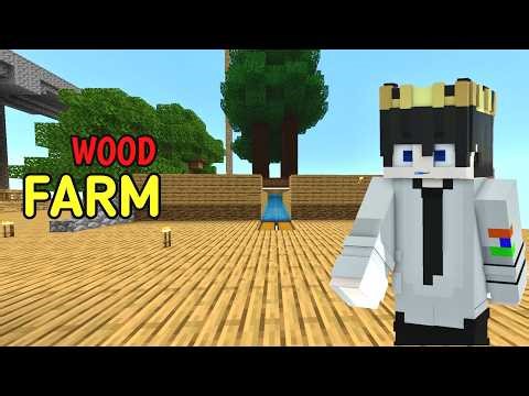 I make a WOOD FARM in my one block world