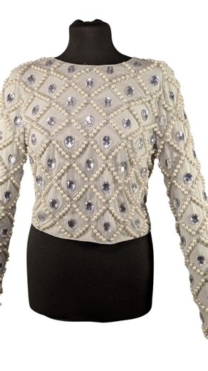 ASOS DESIGN Szałwiowy Top z Perełkami i Kryształami 36 S | Wideo 360° Esensio #shorts