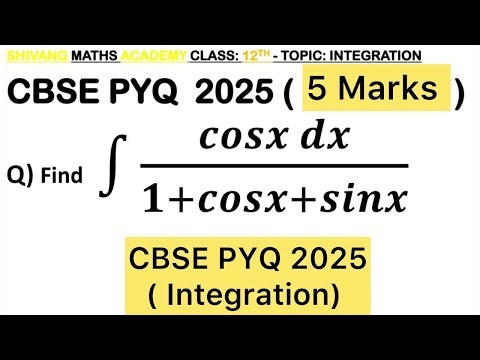 Q) Integration ∫ (cos𝑥 𝑑𝑥)/(1+cos𝑥+sin𝑥) #class12 #maths#integration #class #integrationclass12