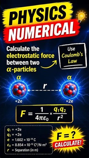 Force Between Alpha Particles | Coulomb’s Law Numerical Problems Explained | Physics Class 12