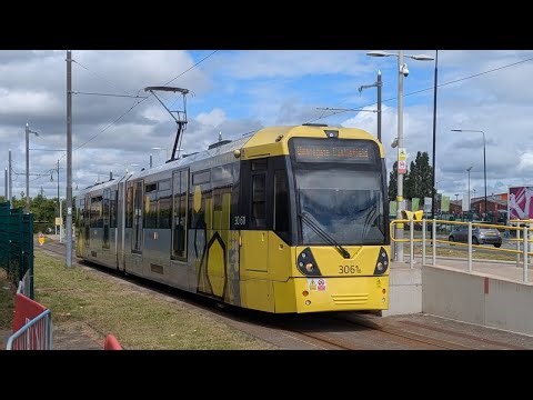 2 Metrolink trams at The Trafford Centre tram stop