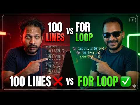 100 Lines ❌ vs FOR LOOP ✅ | C Programming Trick || Stop Repeating Code 😵|| #learnwithaky
