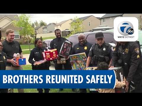 Inkster brothers abducted by their father reunited with police officers who helped bring them home