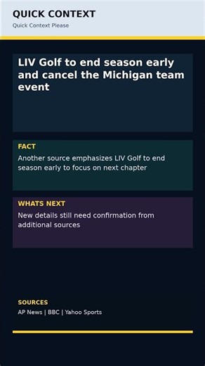 LIV Golf to end season early and cancel the Michigan team