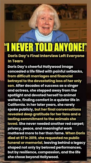 Doris Day’s Final Interview Left Everyone In Tears#shorts