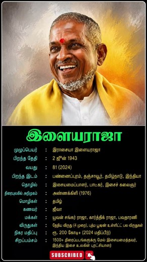 Ilaiyaraaja Biography |The MusicalGenius of Indian Cinema |Full Life Story |Awards |Hit Songs