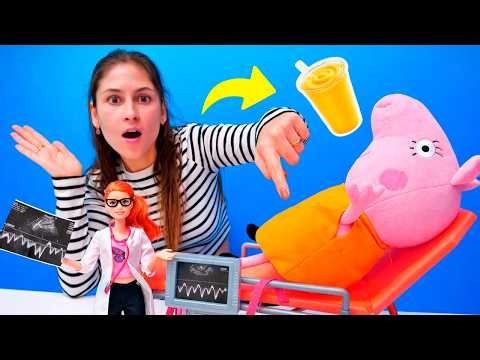 🍓🥑 Ayşe ile Doktorculuk Oyunu! Anne Domuz Doktora Gidiyor! Gaz Sancısının Çözümü: Sihirli Smoothie!