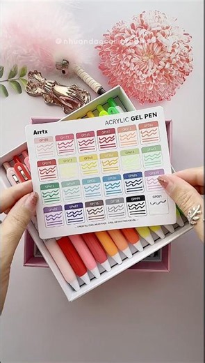 Unboxing and Swatching the New Arrtx 24 Colors Acrylic Gel Pens