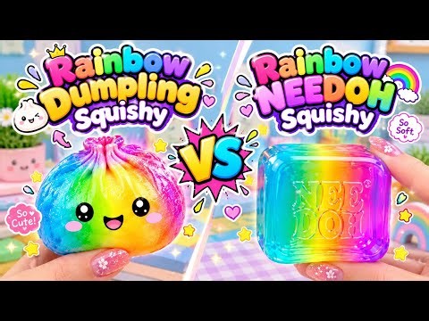 DIY NeeDoh Cube vs Dumpling Squishy 😍 / How to Make Squishies at Home & Testing Them All! Easy Craft