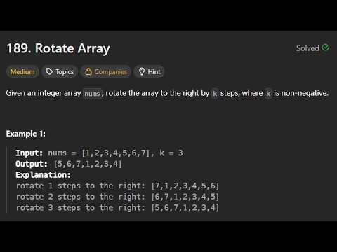 189. Rotate Array | Left Rotatation of an array | Right Rotation of an array | LeeCode | Medium