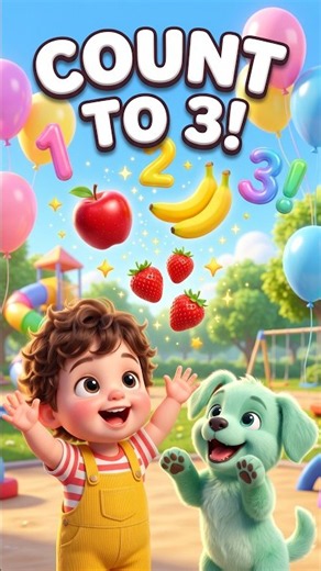 Count to 3 with JoJo & Kiro! 🍎🍌🍓| JoJo & Kiro TV - Play and Learn #shorts