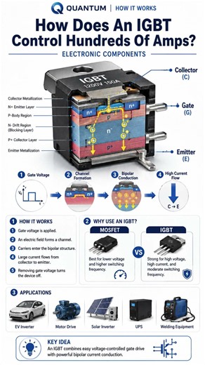 Quantum How It Works | How Does An IGBT Control Hundreds Of Amps With A Tiny Gate Signal?