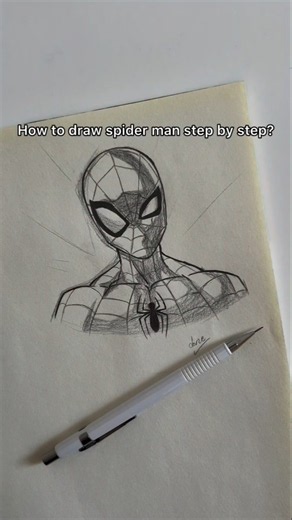 How to Draw Spider-Man 🕷️🔥 | Easy Step-by-Step Drawing #Shorts