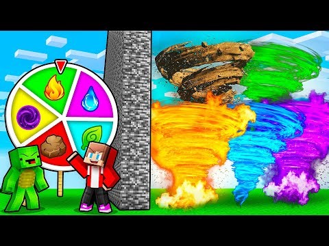 JJ and Mikey: ELEMENTAL ROULETTE BATTLE in Minecraft - Maizen