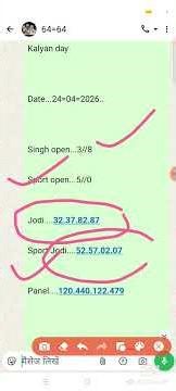 KALYAN MATKA OPAN LINE TRICKS TODAY CHART GUESSING 24/04/2026 SINGLE JODI TRICKS