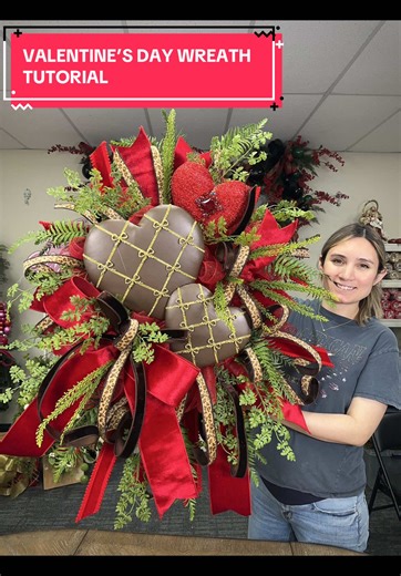 🐆 Keep on watching for a WILD wreath-making tutorial! 💌 Yep—everything on this page is pretty much over-the-top, but I hope you get some Valentine’s Day inspo from this post! Everything you need for this design (fern bush, velvet ribbons, red hearts and gems 💎) is from my holiday shop And yes, WE SHIP! Restocking 4” red velvet next week; along with some roses 🌹 Let me know what you’d like to learn next from this page! I just LOVE LOVE so I’m gonna keep Valentine’s Day content rolling until y