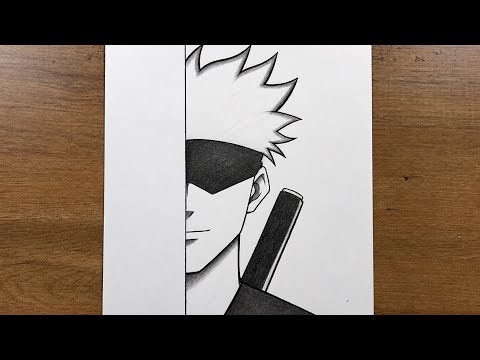 How to Draw Gojo Satoru Half Face | Easy Step-by-Step Anime Drawing