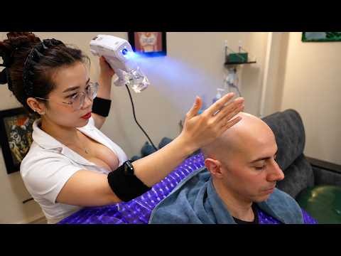 Vietnamese Barbershop ASMR 🇻🇳 Relaxing Head Massage, Manicure & Pedicure