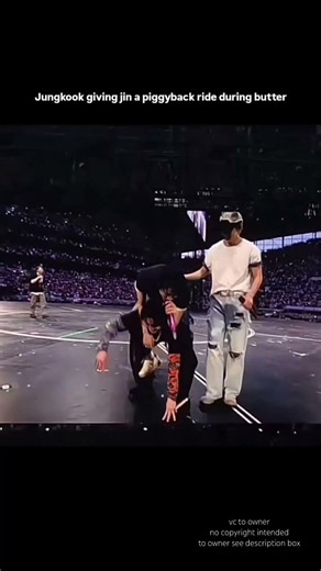 Jungkook giving piggy back ride to Jin 😂