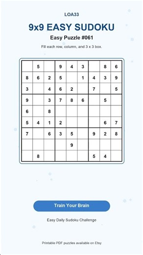 Easy Sudoku Challenge #061