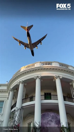 Air Force One makes flyover during White House Halloween event