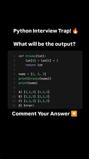 "Python List Surprise 😱 | Interview Trick Exposed!" #coding #trendingshorts#viral