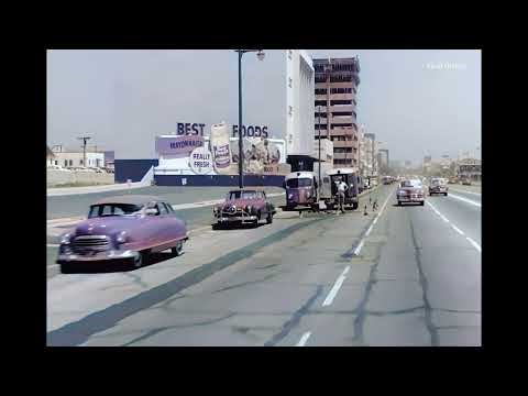 Footage Of Los Angeles 1950 Remastered 4K