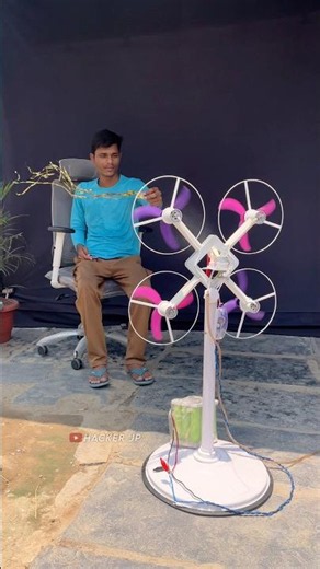 Maine Banaya 4 Motors Wala Super Powerful Fan! 🌪️ | Hacker jp #shorts