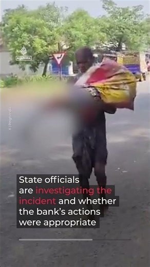 Man carries deceased sister into Indian bank amid paperwork difficulty | AJ #shorts