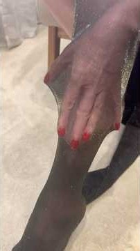 Olga Tries On Black Tights from Charnos with Miniskirt & Boots. Sparkly Pantyhose. Nylons Review.