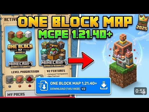 How to Download One Block Map for MCPE 1.21+ | Minecraft One Block Survival Map (100% Working)