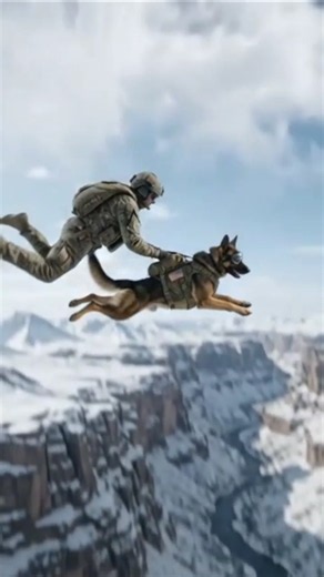 Elite Military K9 Airborne Jump! 🪂🐶 #shorts
