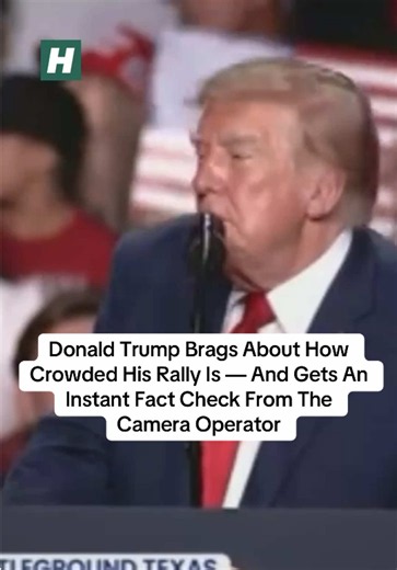 Donald Trump’s latest big crowd boast was brought down to earth with a bump by a C-SPAN camera operator. During a midterms rally at the Freeman Coliseum in San Antonio, Texas, on Wednesday, the president once again took aim at the media as he boasted about the size of his audience in attendance. But as Trump made his boasts, C-SPAN’s shot panned across the upper sections of the venue, revealing dozens and dozens of empty seats.