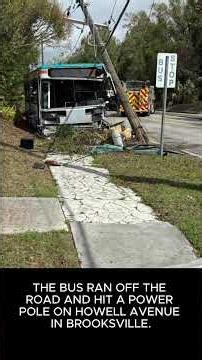 Deputies: Bus crashes into utility pole after driver falls asleep at wheel in Brooksville