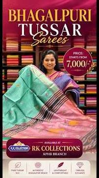 Pure Bhagalpuri Tussar Pattu Sarees I Wholesale Shop I‪@Rkcollectionssarees‬