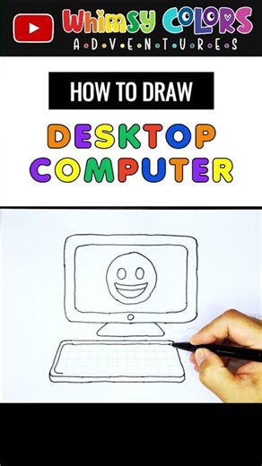 How to Draw a Desktop Computer for Beginners | Step-by-Step Easy Drawing Tutorials