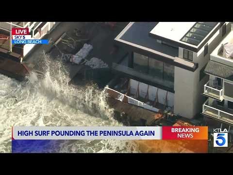 SKY5 LIVE: High tide causes flooding along SoCal coast